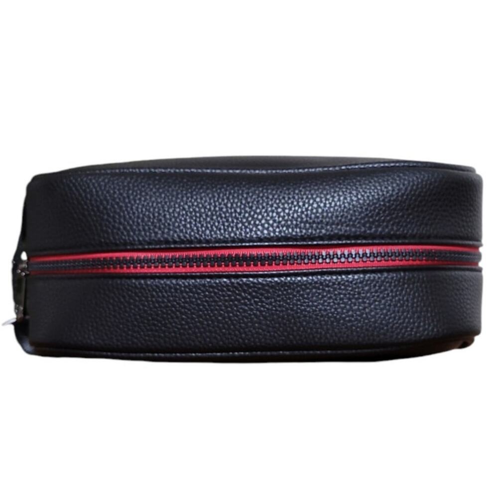 True Religion Travel Bag Dopp Kit Black Faux Leather Horseshoe Logo Shaving Kit - Picture 5 of 8